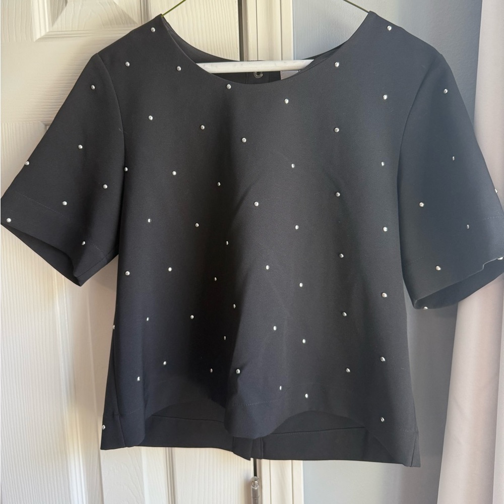 Crosby by Mollie Burch Elegant Black Studded Women's Top
